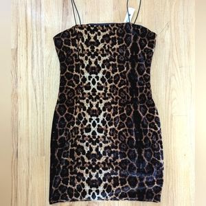AQUA bodycon cheetah print dress